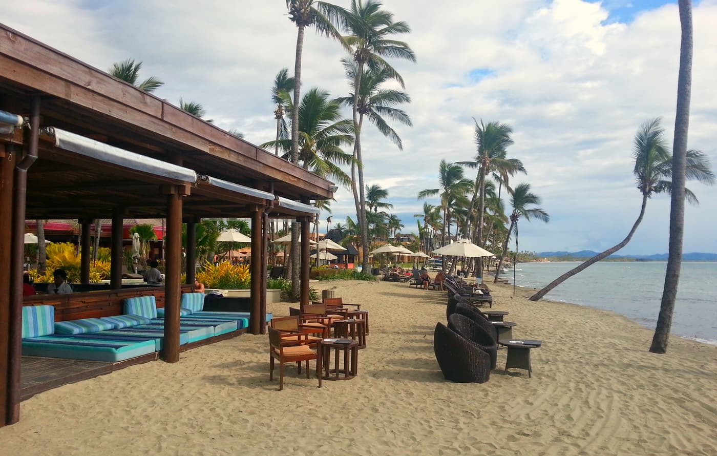 Beachfront at a Denarau Island resort